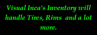 Visual Inca's Inventory will handle Tires, Rims and a lot more.